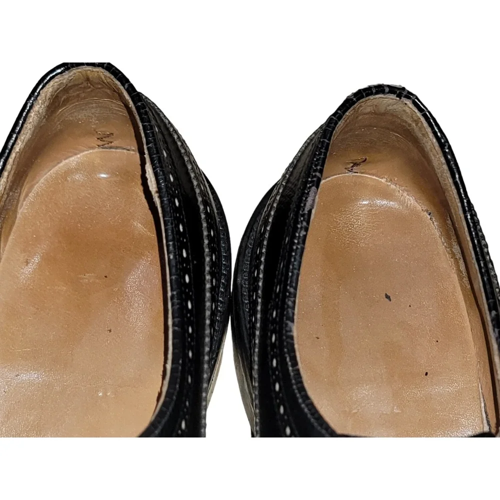 VTG 60s Executive Imperials O'Sullivan Black Leather Oxford Wingtip shoes Sz 8 D